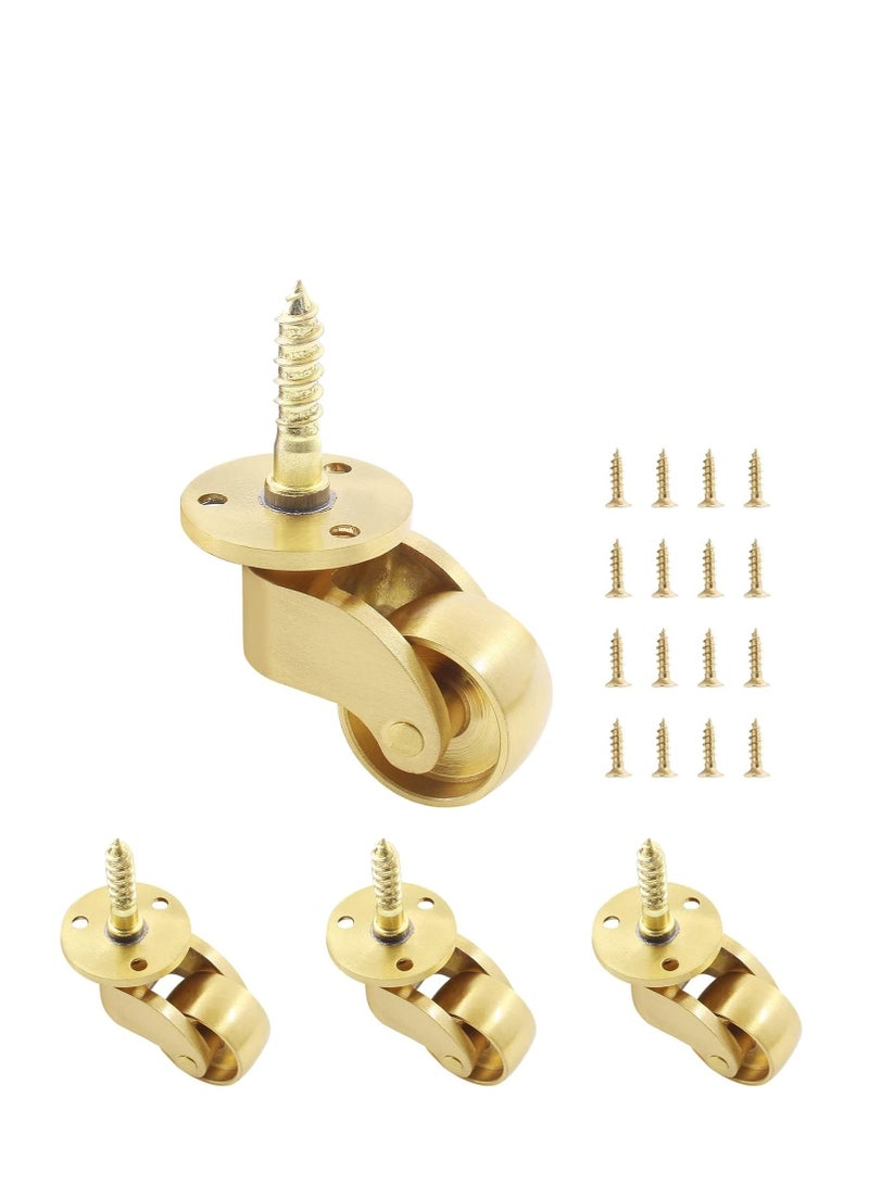 SYOSI Swivel Caster Wheels, 4 Pcs Universal Stem Casters Brass Castor Heavy Duty 360 Degree Rotation Swivel Wheels Hardware Movable for Furniture Trunk Box Sofa Trolley Chairs Cabinet Be  - Image 5