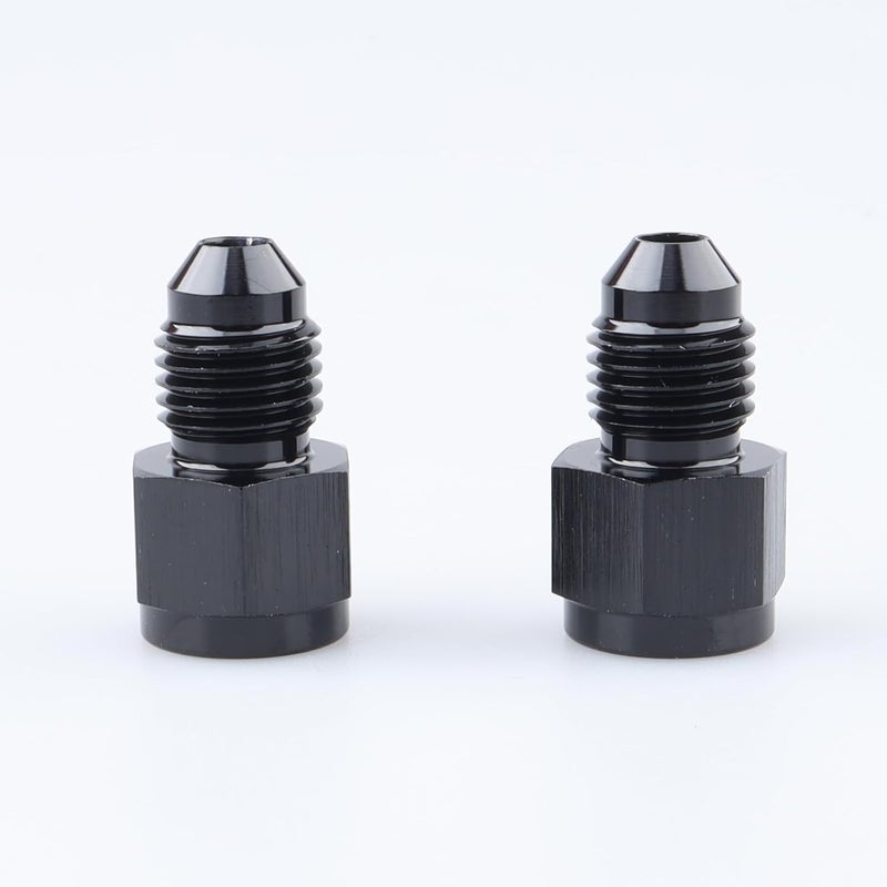 AC PERFORMANCE Aluminum Female 1/8" NPT to 4 AN Male Expander, Female 1/8 NPT to AN4 Male Thread Expand Adaptor, Black Pack of 2 - Image 2