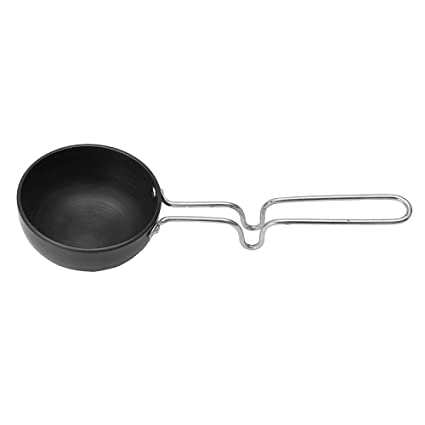 Benstar Pro Cook Hard Anodized Tadka Pan, 10 cm, Dark Grey | Vaghar Pan | Chounk | Stainless Steel Wired Handle | Scratch Resistant - Image 1