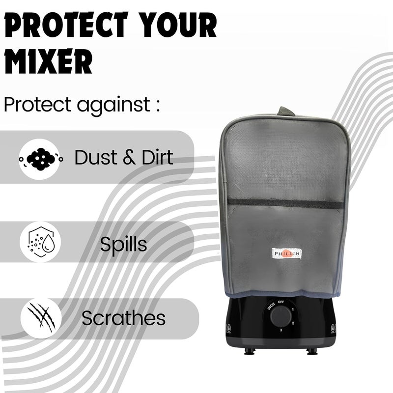 Phillin Mixer Cover Durable Stylish Protection Waterproof DustProof Washable Kitchen Appliance Cover Grey - Image 2