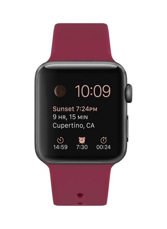 NIBEMINENT Silicone Replacement Strap Watchband Rose Red - Image 2