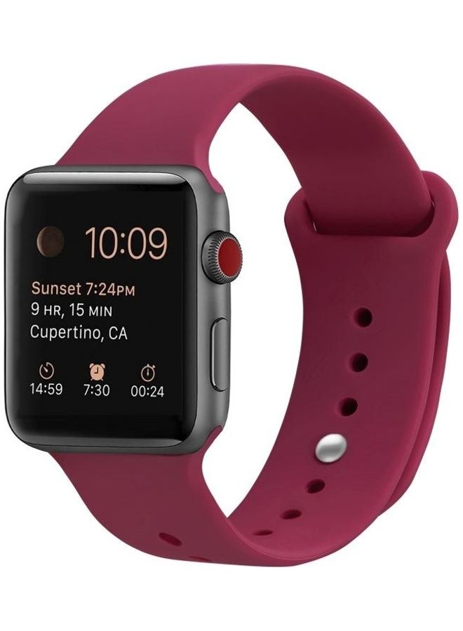 NIBEMINENT Silicone Replacement Strap Watchband Rose Red - Image 3