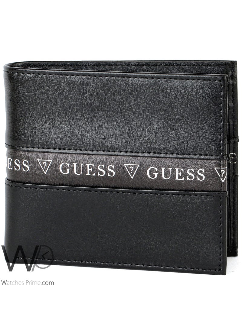 جس محفظة رجالية جلد طبيعي جيس (Guess) - أسود - Image 4