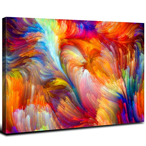 AREBOLO Bright Colorful Wall Art Abstract Wall Decor for Living Room Aesthetic Room Decor Pastel Colors Picture Canvas Painting Poster Modern Farmhouse Prints Artwork Bedroom Office Home Decorations 12x16” - Image 1