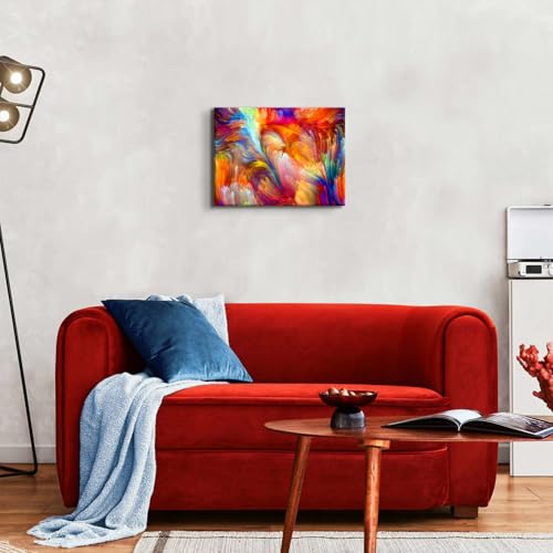 AREBOLO Bright Colorful Wall Art Abstract Wall Decor for Living Room Aesthetic Room Decor Pastel Colors Picture Canvas Painting Poster Modern Farmhouse Prints Artwork Bedroom Office Home Decorations 12x16” - Image 2