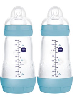 MAM MAM Easy Start Matte Anti-Colic Baby Bottles, Medium Flow, Baby Boy, 9 oz (2 Count)  - Image 1
