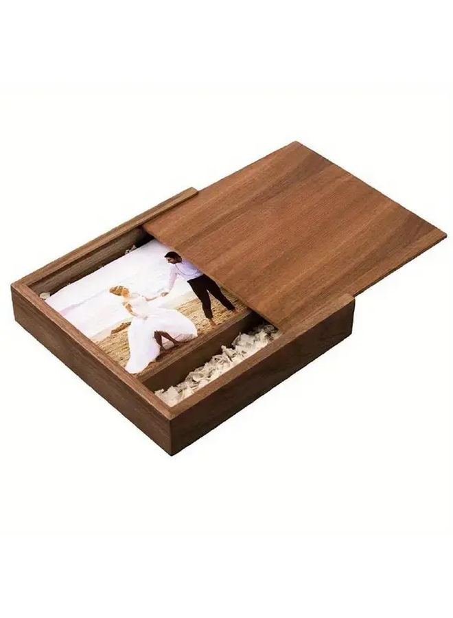 Walnut Wood Storage Box For Jewelry USB Drive Photography Album Wedding Gift - Image 1