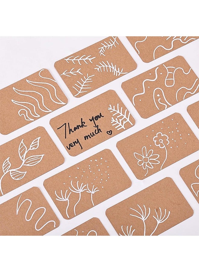 300Pcs Blank Business Card, Kraft Paper Learning Card, Note Card, Birthdy Message Gift Card (White, Cowhide color, Black ) - Image 2