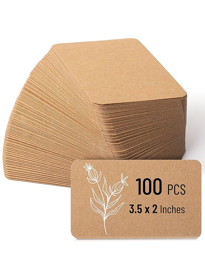 300Pcs Blank Business Card, Kraft Paper Learning Card, Note Card, Birthdy Message Gift Card (White, Cowhide color, Black ) - Image 4