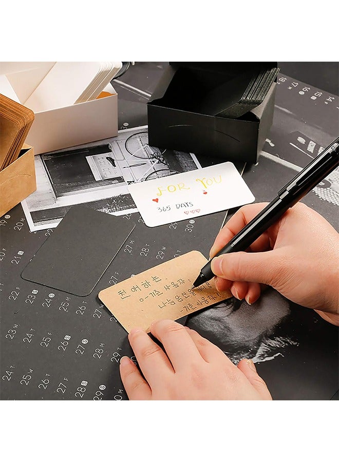 300Pcs Blank Business Card, Kraft Paper Learning Card, Note Card, Birthdy Message Gift Card (White, Cowhide color, Black ) - Image 3