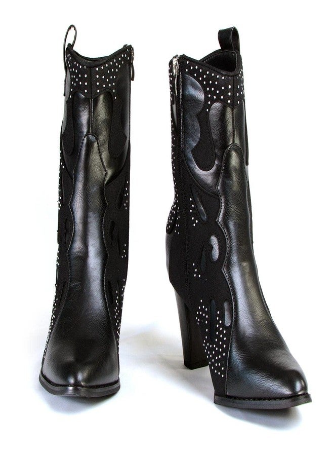 Milwaukee Leather MBL9429 Women's Black Western Style Boots with Studded Bling - 8 - Image 2