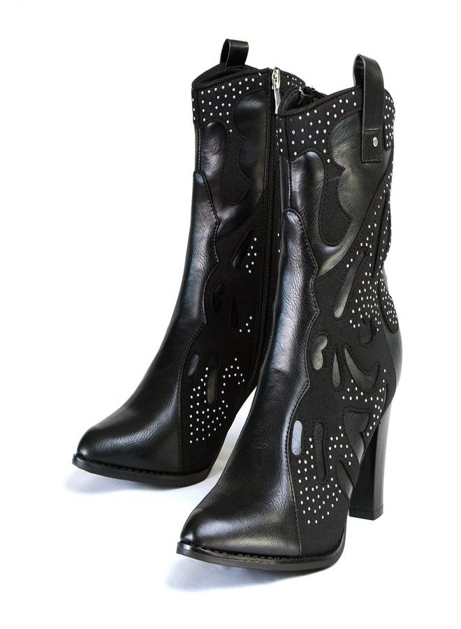Milwaukee Leather MBL9429 Women's Black Western Style Boots with Studded Bling - 8 - Image 3