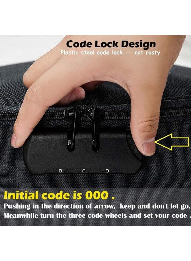 PTTIMFFM Portable 3-Layer Document Organizer Bag with Combination Lock, Waterproof Oxford Fabric, Multi-Compartment File & Laptop Storage for Travel, Office, Home - Image 4