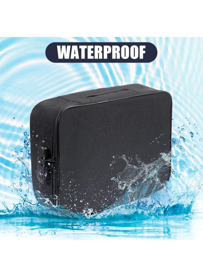 PTTIMFFM Portable 3-Layer Document Organizer Bag with Combination Lock, Waterproof Oxford Fabric, Multi-Compartment File & Laptop Storage for Travel, Office, Home - Image 5