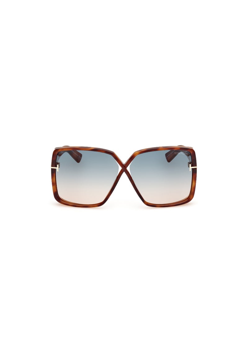 TOM FORD Women's Butterfly Shape  Sunglasses FT111753P63 Lens Size: 63 Millimeter - Blonde Havana - Image 2