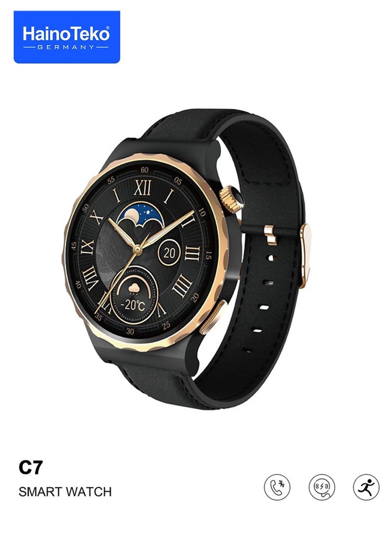 Haino Teko C7 Smart Watch Round Shape Dial With Wireless Charger  - Image 2