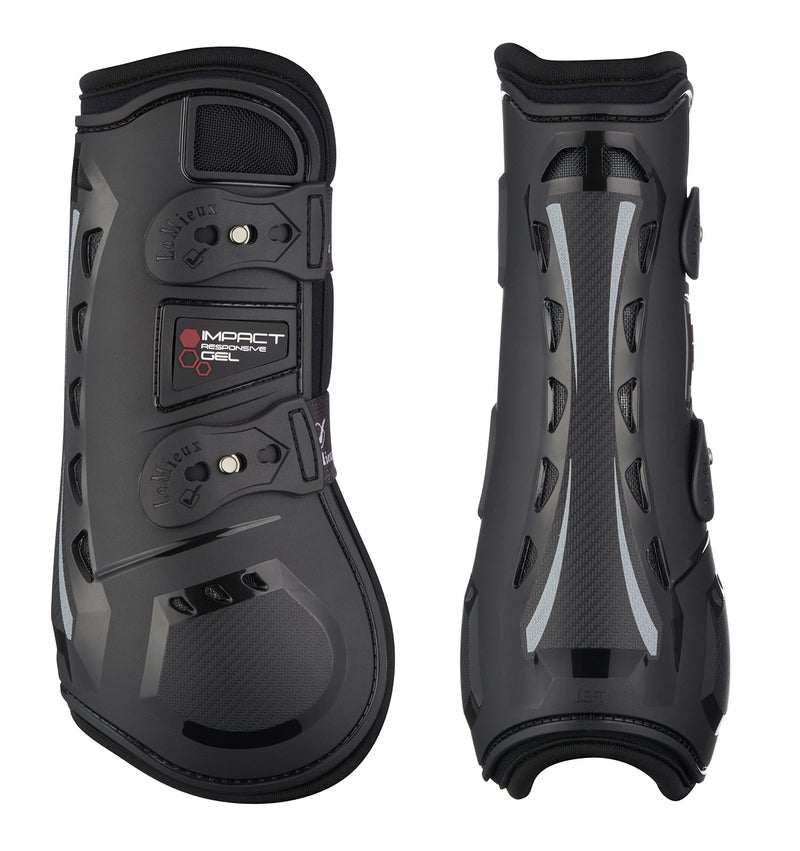 LeMieux Impact Responsive Horse Tendon Boots - Protective Gear and Training Equipment - Equine Boots, Wraps & Accessories - Tendon Protection and Support (Black/Medium)