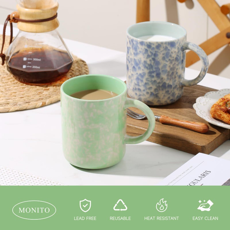 MONITO 17 OZ Coffee Mugs Set of 4, Ceramic Modern Coffee Mugs Set with handle for Tea/Latte/Milk/Cocoa. - Image 4