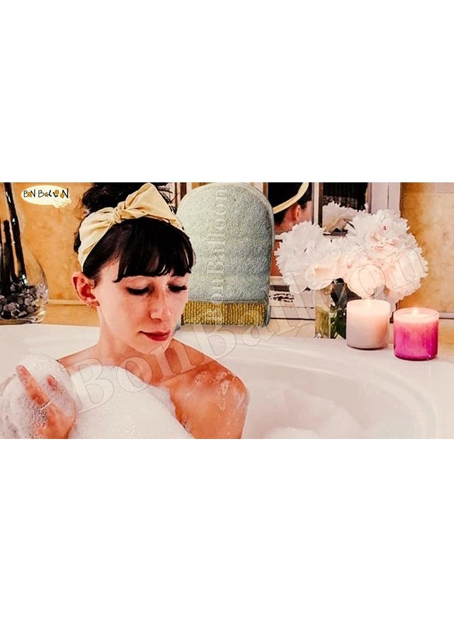 bonballoon - 3 Pack 7" x 5.8" (17.5 x 14.5 cm) Bath Loofah Luffa Loffa Lofa Loofa Pads Pad Mitt Bath Pouf Mesh Exfoliating Shower Egyptian Scrubber Sponge 100% Natural Organic SPA Beauty Body Luxurious Premium - Image 1