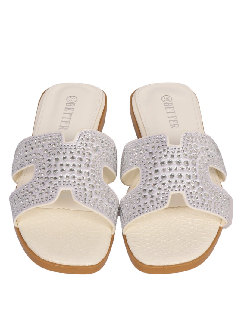 Better Ladies Flat Sandal White  - Image 2
