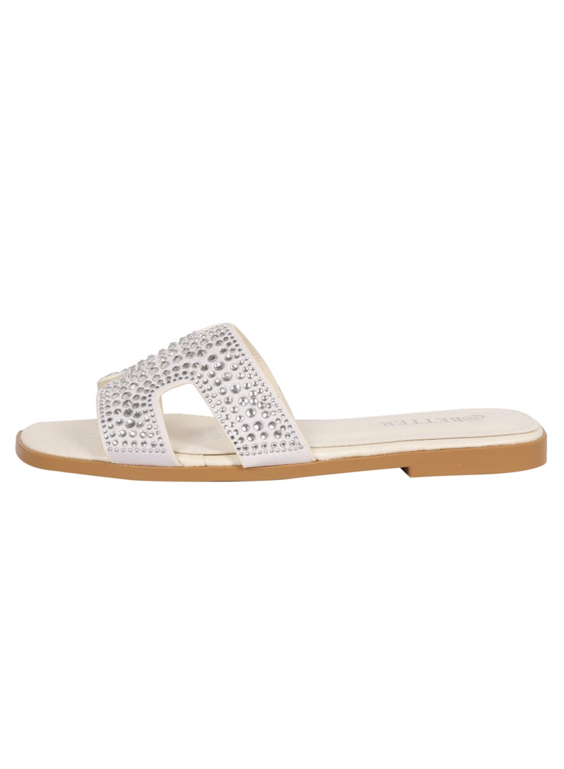 Better Ladies Flat Sandal White  - Image 3