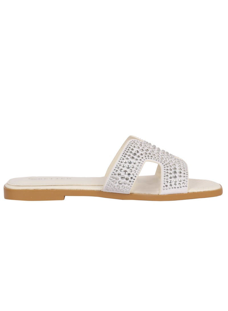 Better Ladies Flat Sandal White  - Image 4
