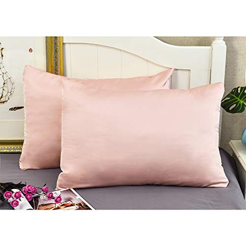 Jocoku 100% Mulberry Silk Pillowcases Set of 2 for Hair and Skin and Super Soft and Breathable Queen Size Nature Silk Pillowcases (Queen, Pink) - Image 2