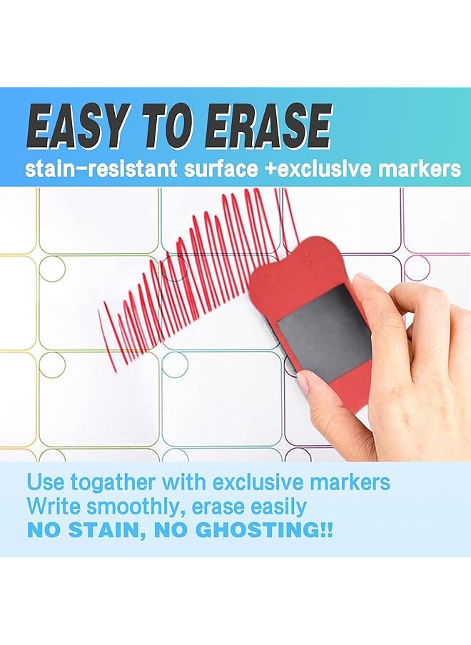 erorex - Magnetic Dry Erase Calendar Whiteboard 3Pcs Set Of Monthly Fridge Calendar And Today List Magnetic Weekly Planner With Notepad Comes With 8 Markers And 1 Eraser For Agenda Planner To Do List - Image 1