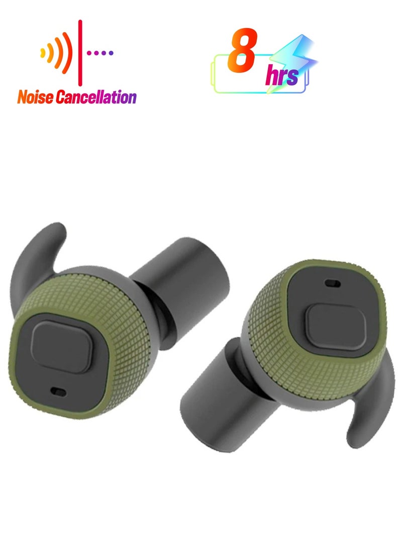 AROAQ M20 Military Earbuds, Tactical Noise Cancelling Earbuds, Portable And Lightweight High Quality Earplugs, Elegant Design And Durable Hearing Protection Earbuds, (Green)