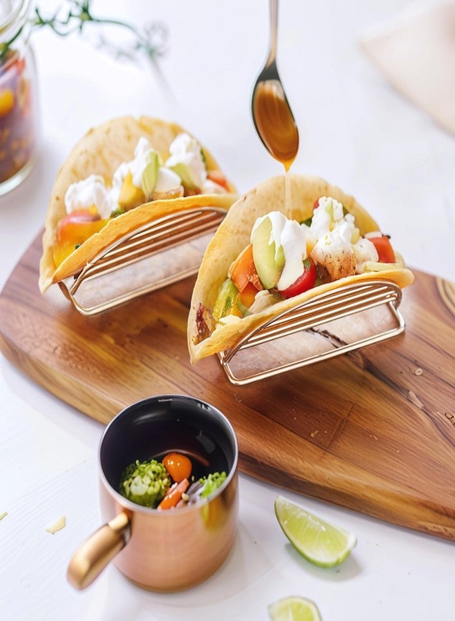 Varku 4 Pcs Taco Holder Stand, Stainless Steel Metal Taco Rack Tray V-Shaped Multi-Layer Taco Rack for Soft & Hard Shell Tacos,Stable and Rust-Resistant, Easy to Clean,Includes 4 Taco Holders - Image 2