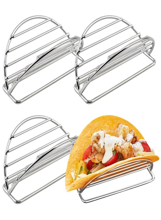 Varku 4 Pcs Taco Holder Stand, Stainless Steel Metal Taco Rack Tray V-Shaped Multi-Layer Taco Rack for Soft & Hard Shell Tacos,Stable and Rust-Resistant, Easy to Clean,Includes 4 Taco Holders - Image 1