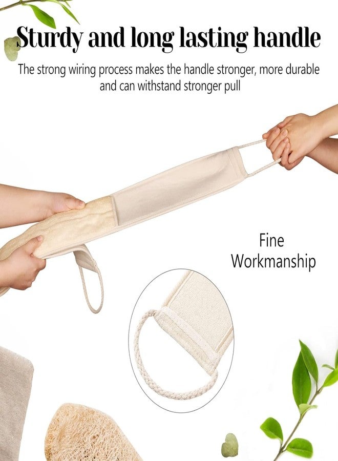 Inmorven Natural Loofah Exfoliating Back Scrubber for Shower Set (40 inch), Loofah for Men Women Sponge Pads & Body Sponge Scrubber, Deep Clean & Invigorate Your Skin, Beige - Image 4