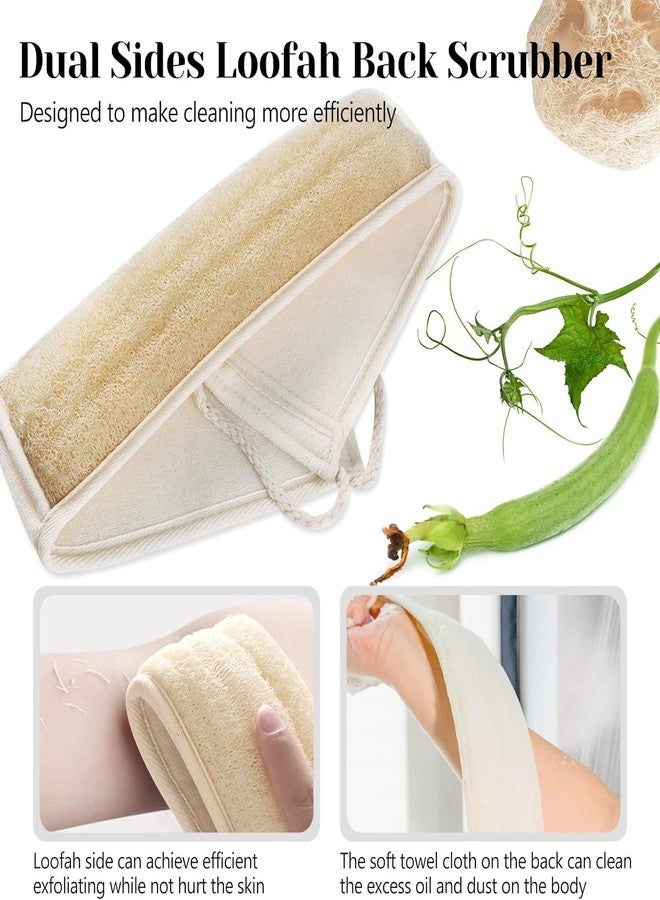 Inmorven Natural Loofah Exfoliating Back Scrubber for Shower Set (40 inch), Loofah for Men Women Sponge Pads & Body Sponge Scrubber, Deep Clean & Invigorate Your Skin, Beige - Image 5