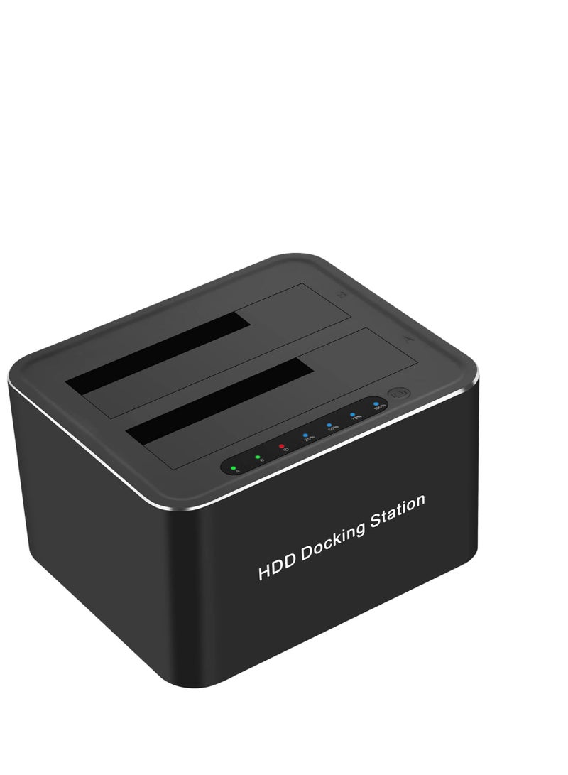 Terabyte Dual-bay Hard Disk Drive Docking Station, USB 3.0, Black, Compatible with 2.5" and 3.5" HDDs and SSDs, Plug and Play, Offline Copy, Fast Data Transmission, Safe & Reliable - Image 1