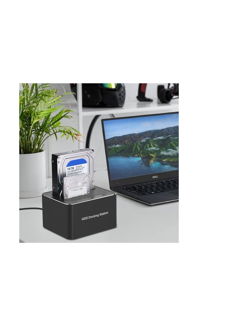 Terabyte Dual-bay Hard Disk Drive Docking Station, USB 3.0, Black, Compatible with 2.5" and 3.5" HDDs and SSDs, Plug and Play, Offline Copy, Fast Data Transmission, Safe & Reliable - Image 3