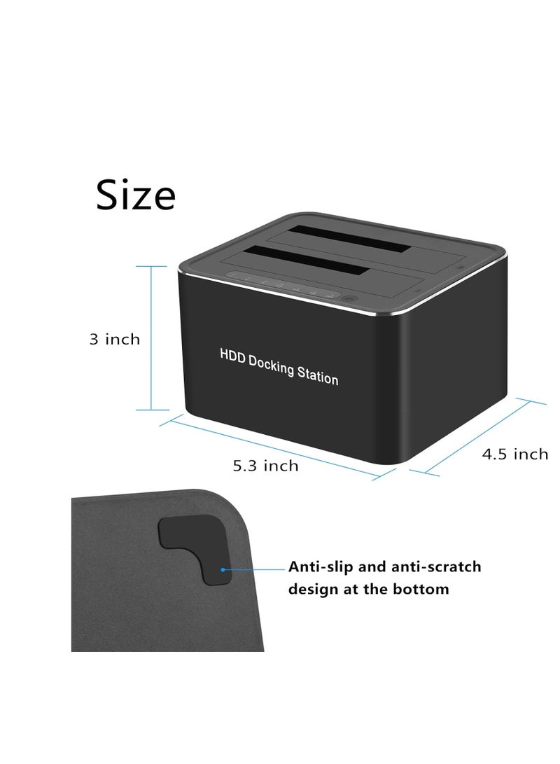 Terabyte Dual-bay Hard Disk Drive Docking Station, USB 3.0, Black, Compatible with 2.5" and 3.5" HDDs and SSDs, Plug and Play, Offline Copy, Fast Data Transmission, Safe & Reliable - Image 5