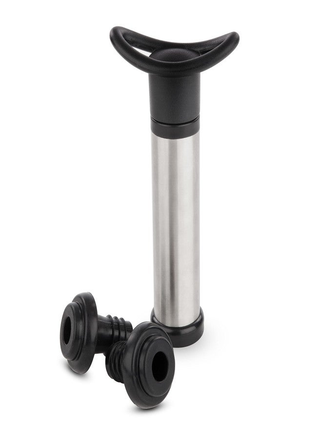 ترو مضخة تفريغ الهواء لحفظ النبيذ من ترو بريزيرف مع سدادتين، إكسسوارات نبيذ لعشاق النبيذ، طقم من 3 قطع، أسود ومعدني - Image 1