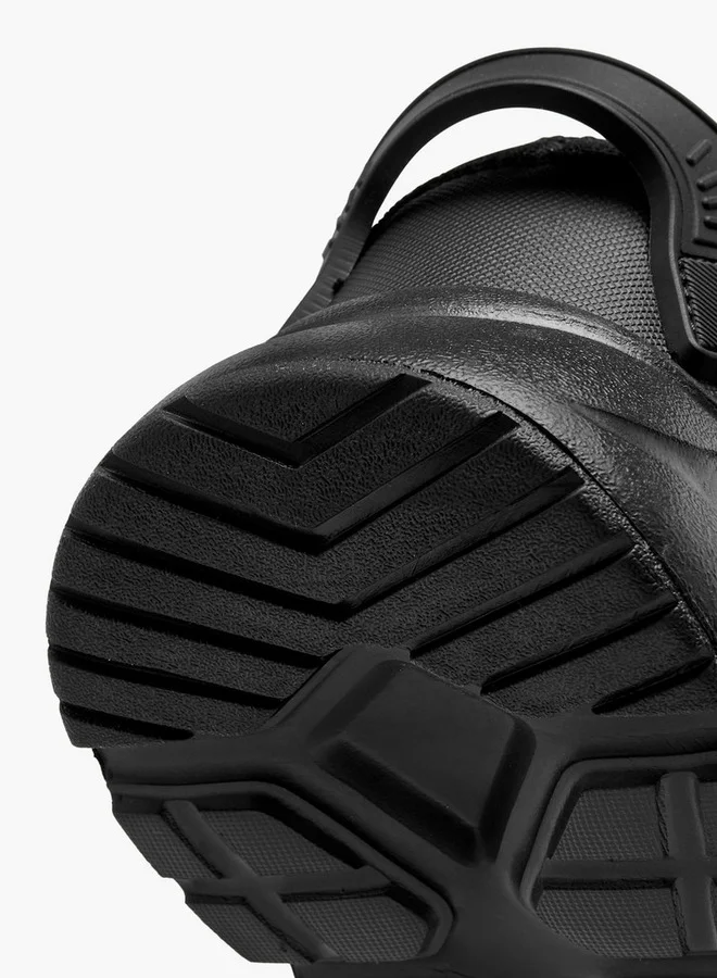 Dash Panelled School Shoes with Hook and Loop Closure