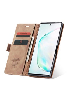 CaseMe CaseMe Samsung Galaxy Note 10 Plus Case Wallet, for Samsung Galaxy Note 10 Plus Wallet Case Book Folding Flip Folio Case with Magnetic Kickstand Card Slots Protective Cover - Brown  - Image 5