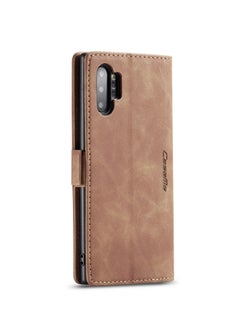 CaseMe CaseMe Samsung Galaxy Note 10 Plus Case Wallet, for Samsung Galaxy Note 10 Plus Wallet Case Book Folding Flip Folio Case with Magnetic Kickstand Card Slots Protective Cover - Brown  - Image 3