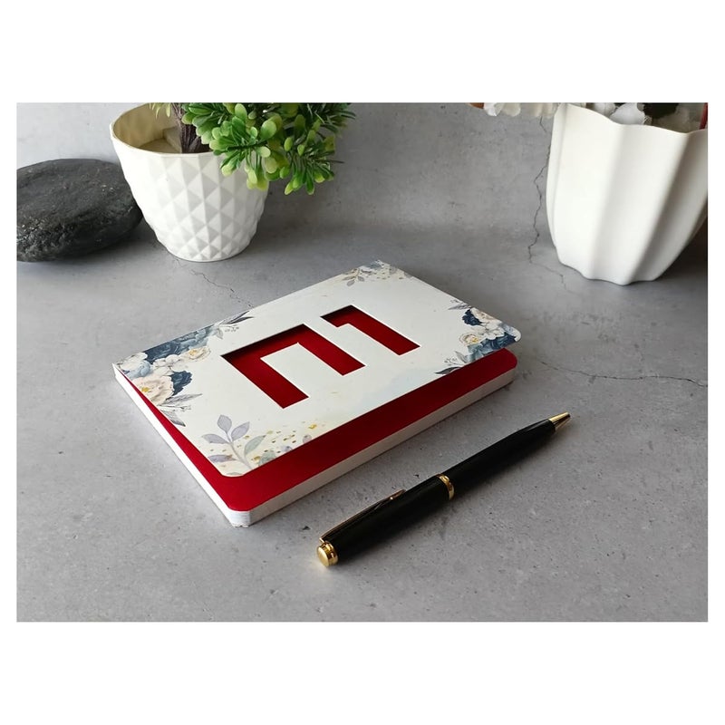 CRAFTOPIX Initial Alphabet E Lasercut Soft Bound Diary Notebook | B6 Size 6" x 4.9" Undated 192 Pages, 80 GSM | Perfect Binding Notebook for Office use, Personal Diary, Journaling - Image 2