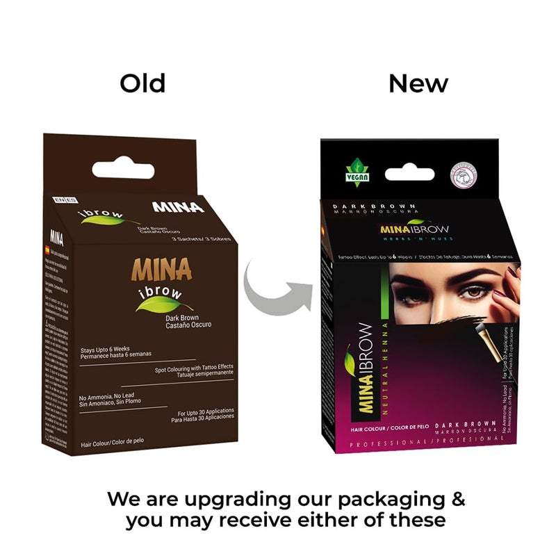 MinaiBrow Dark Brown Powder | Natural Spot Coloring Brow Tinting Kit with Brush | Water & Smudge Proof, Instant Brow Dye, 100% Gray Coverage - Image 2