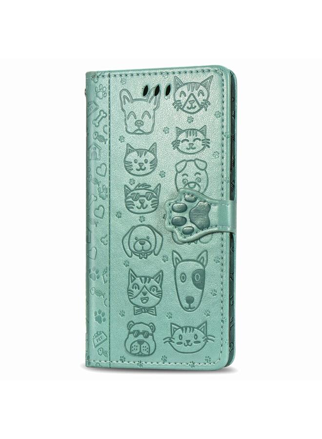 اس-توب جراب لهاتف Samsung Galaxy M51، جراب جلدي أفقي منقوش عليه قطة وكلب لطيف مع حامل / فتحة بطاقة / محفظة / حبل - Image 2