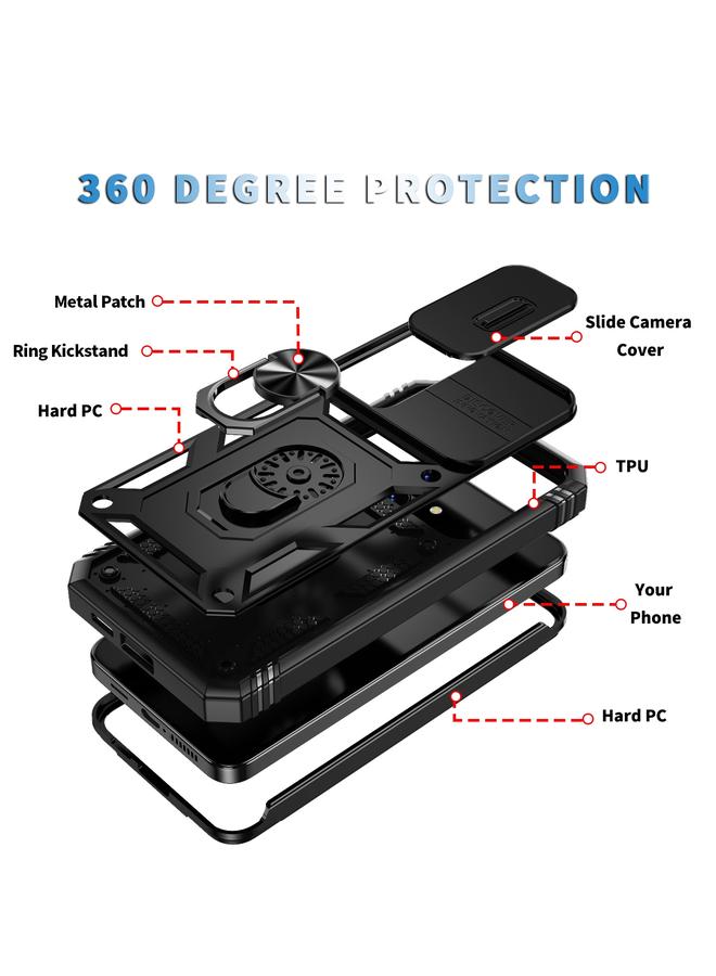 اس-توب جراب لهاتف Samsung Galaxy S24+ 5G، مزود بغطاء منزلق من مادة TPU + PC مع حامل - Image 2