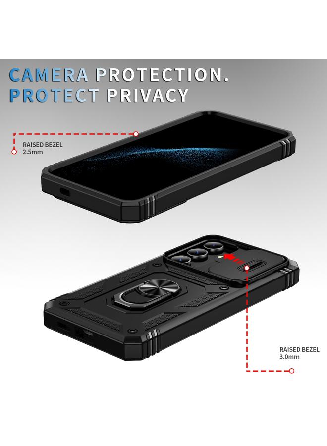 اس-توب جراب لهاتف Samsung Galaxy S24+ 5G، مزود بغطاء منزلق من مادة TPU + PC مع حامل - Image 3