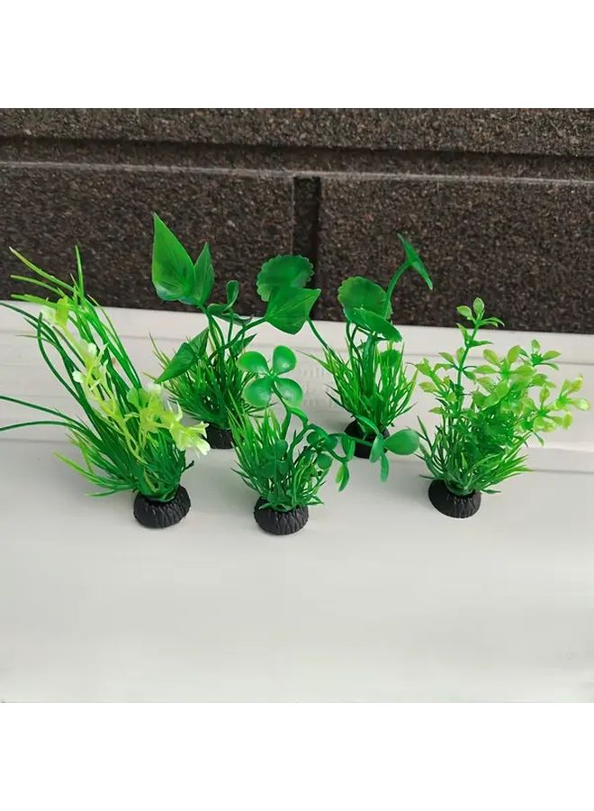 10 Pack Mixed Style Aquarium Plastic Plants Artificial Aquatic Fish Tank Decor - Image 4