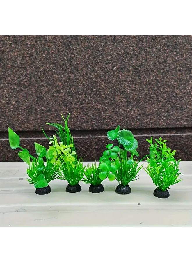 10 Pack Mixed Style Aquarium Plastic Plants Artificial Aquatic Fish Tank Decor - Image 5