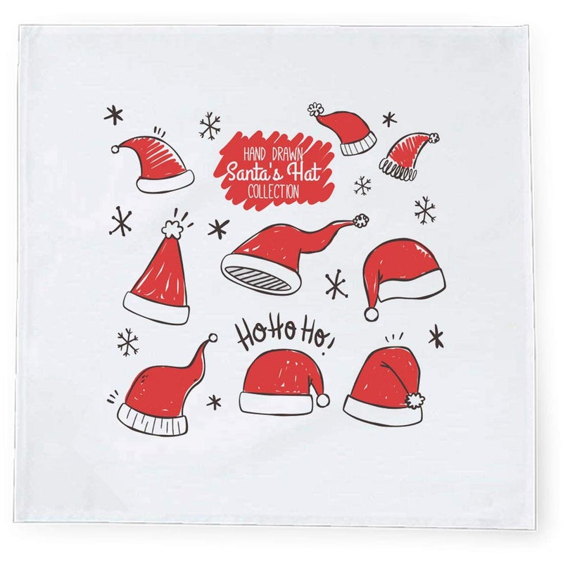 Khakee 6 Pcs Christmas Theme Tafta Silk Table Napkins 10x 10 for Xmas Decoration Christmas OrnamentsChristmas Gift npxmas305P - Image 2