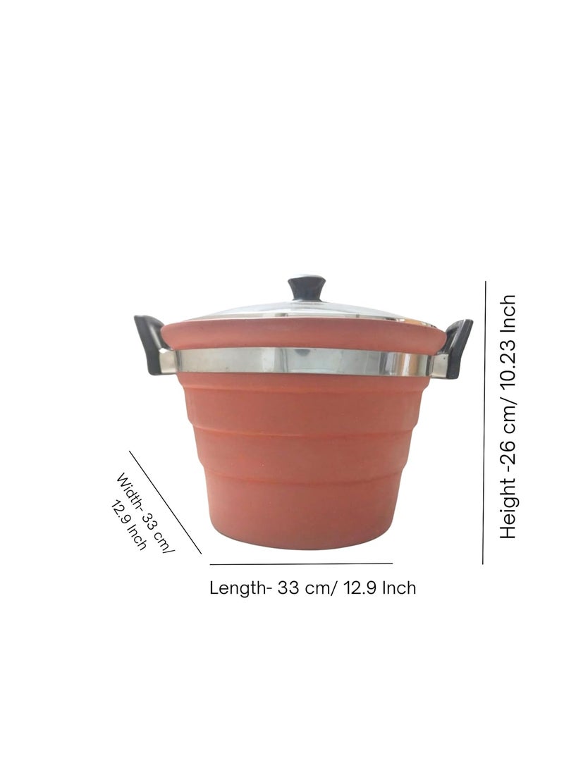 Terra Charms Terra Charms Priemum Elegantly Designed Terracotta Idly Maker with Thick Gauze and Exclusive Features Earthenware Special Idli Cooker for Good Health Benefits 15 pcs In One Time Making Idli  - Image 4