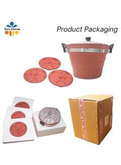 Terra Charms Terra Charms Priemum Elegantly Designed Terracotta Idly Maker with Thick Gauze and Exclusive Features Earthenware Special Idli Cooker for Good Health Benefits 15 pcs In One Time Making Idli  - Image 5